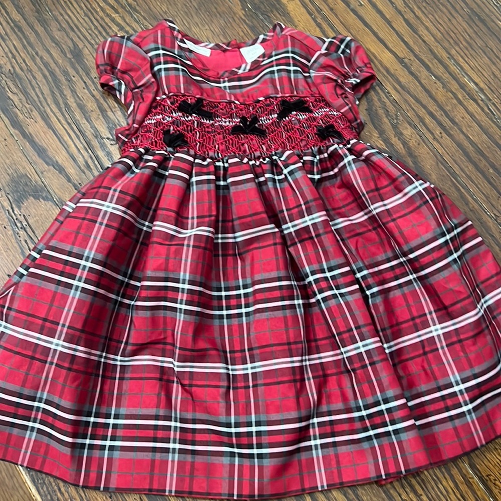 First Impressions Infant Girl Holiday Short Sleeve Dress - Size 6 - 9 Months